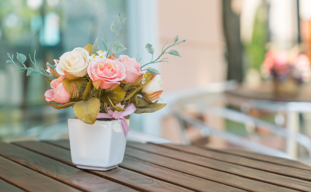 bouquet rose table